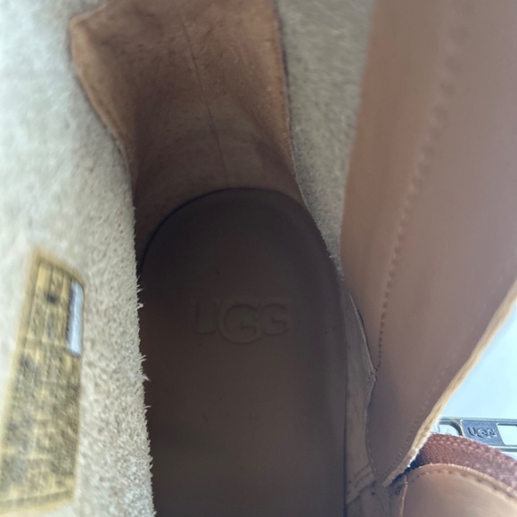 UGG Tan Black Animal Print Fur Suede Almond Toe Ankle Boots size 7.5 - Picture 11 of 15